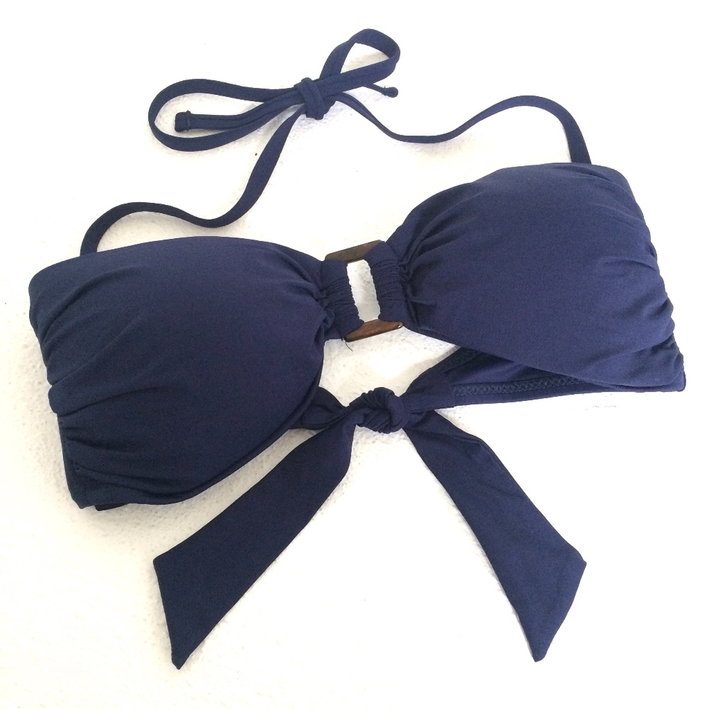 ⬇️$39 Helen Jon Navy Padded Bandeau Bikini Top L